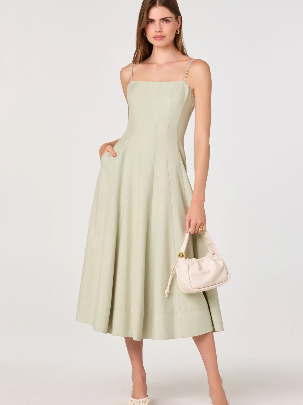 ASTR The Label Trisha Square Neck Midi Dress